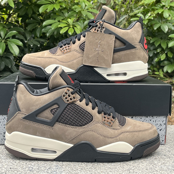 Travis Scott x Air Jordan 4 Retro Brown TS Sneakers    AJ4-766302 - FashionPlug