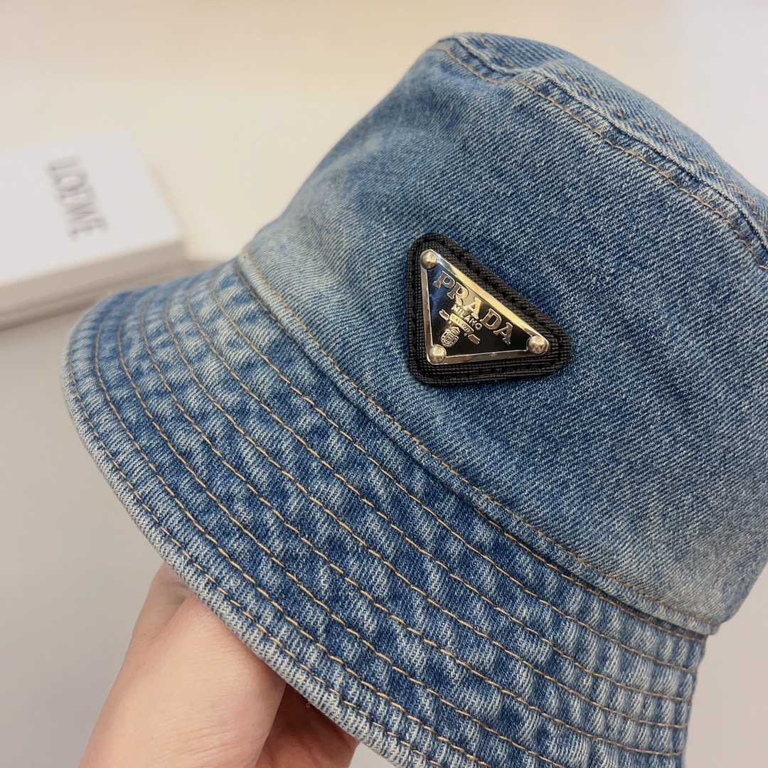 Prada Denim Bucket Hat - FashionPlug
