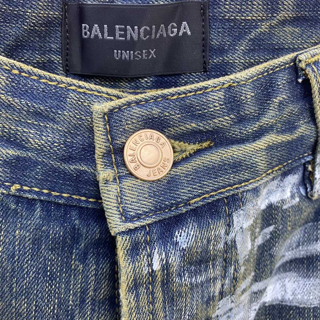Balenciaga  Graffiti Baggy Jeans - FashionPlug