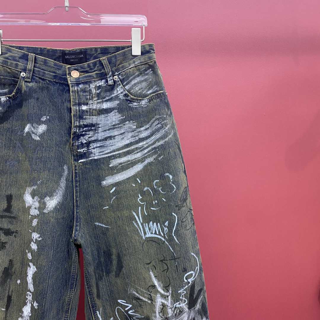 Balenciaga  Graffiti Baggy Jeans - FashionPlug
