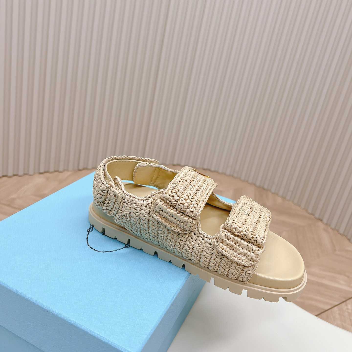 Prada Woven Fabric Sandals - FashionPlug