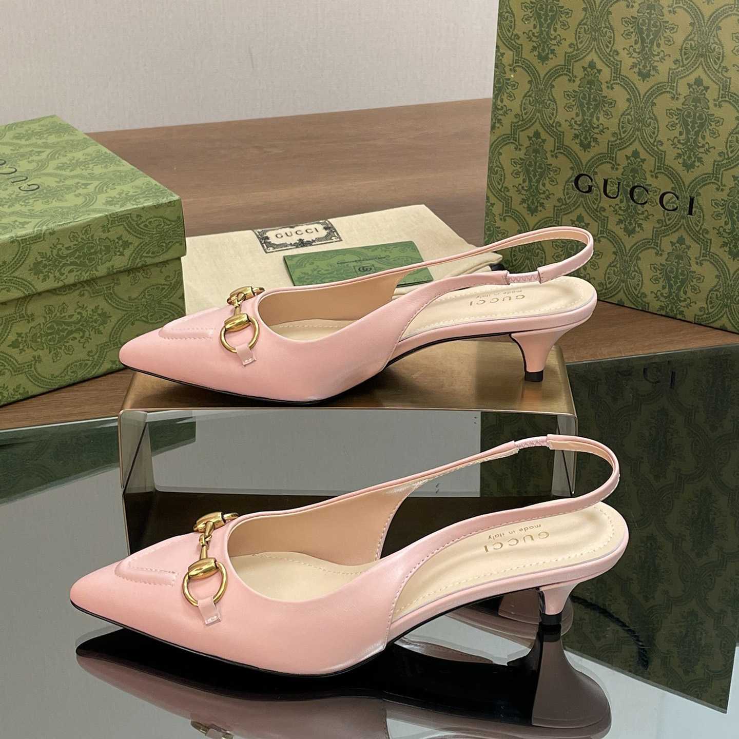 Gucci Women's Horsebit Slingback Pump - FashionPlug