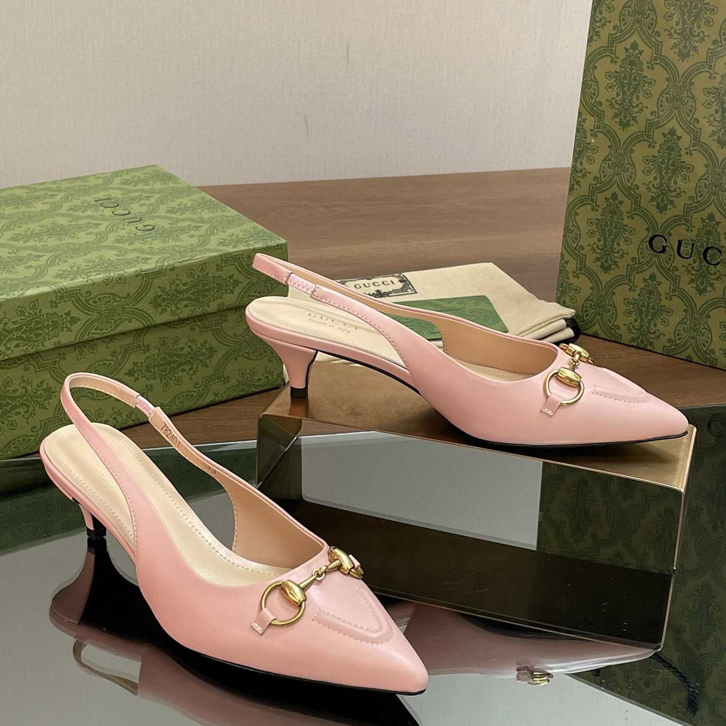 Gucci Women's Horsebit Slingback Pump - FashionPlug
