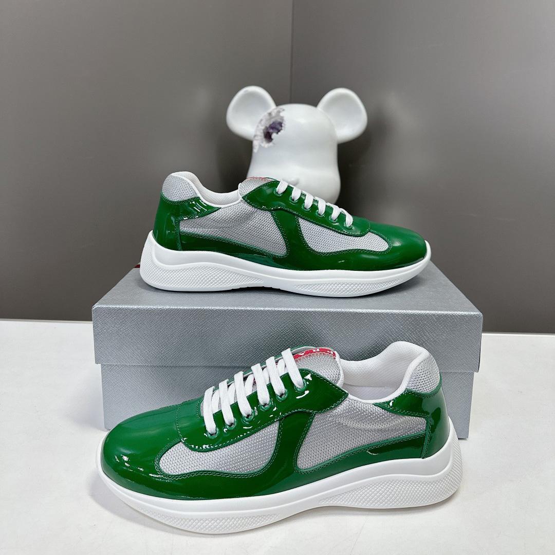 Prada Patent Leather And Technical Fabric Prada America's Cup Sneakers - FashionPlug