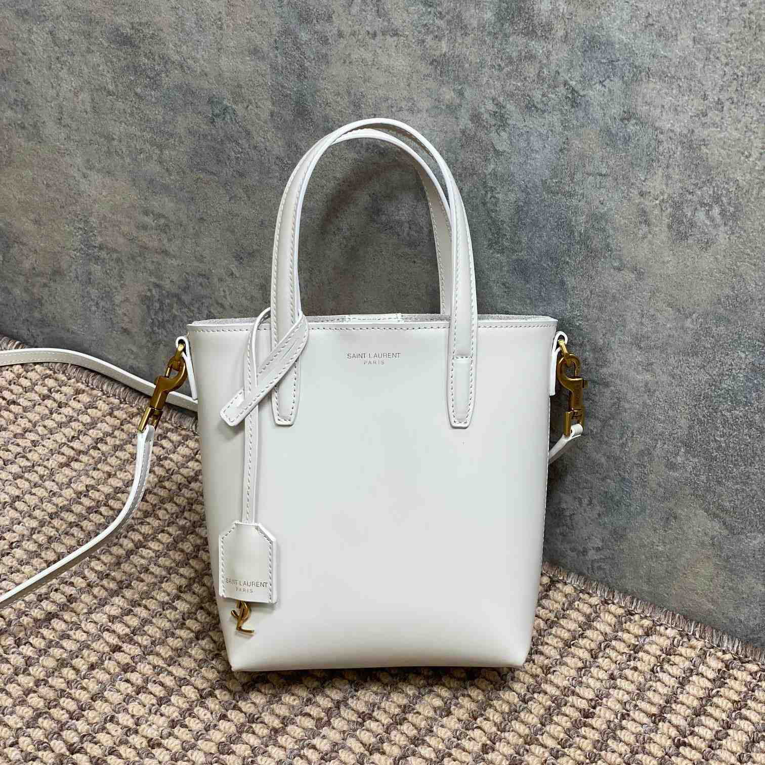 Saint Laurent Mini Toy Shopping Saint Laurent In Box Leather - FashionPlug