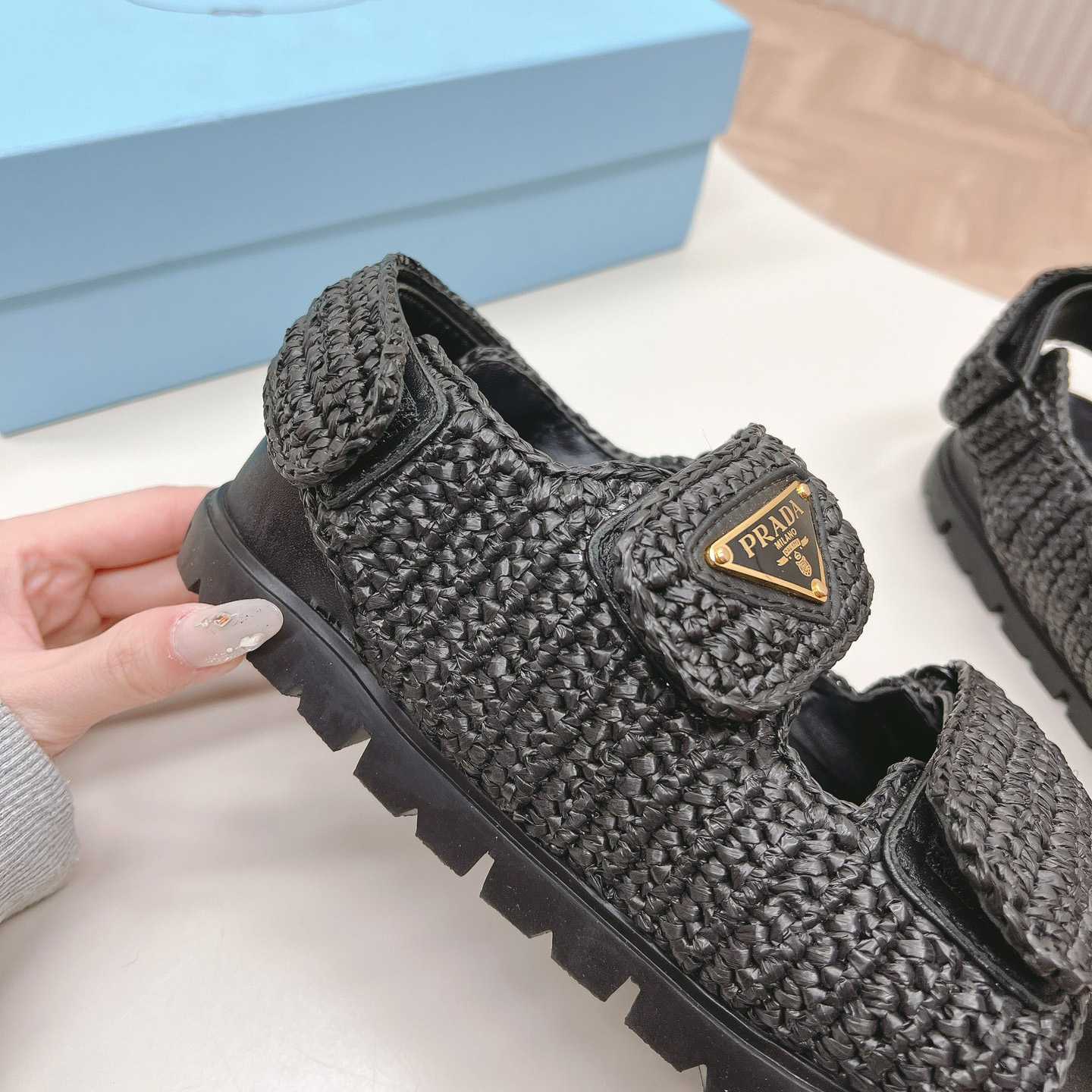Prada Woven Fabric Sandals - FashionPlug