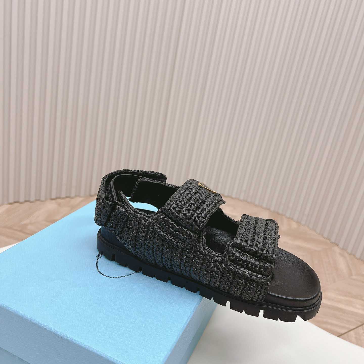 Prada Woven Fabric Sandals - FashionPlug