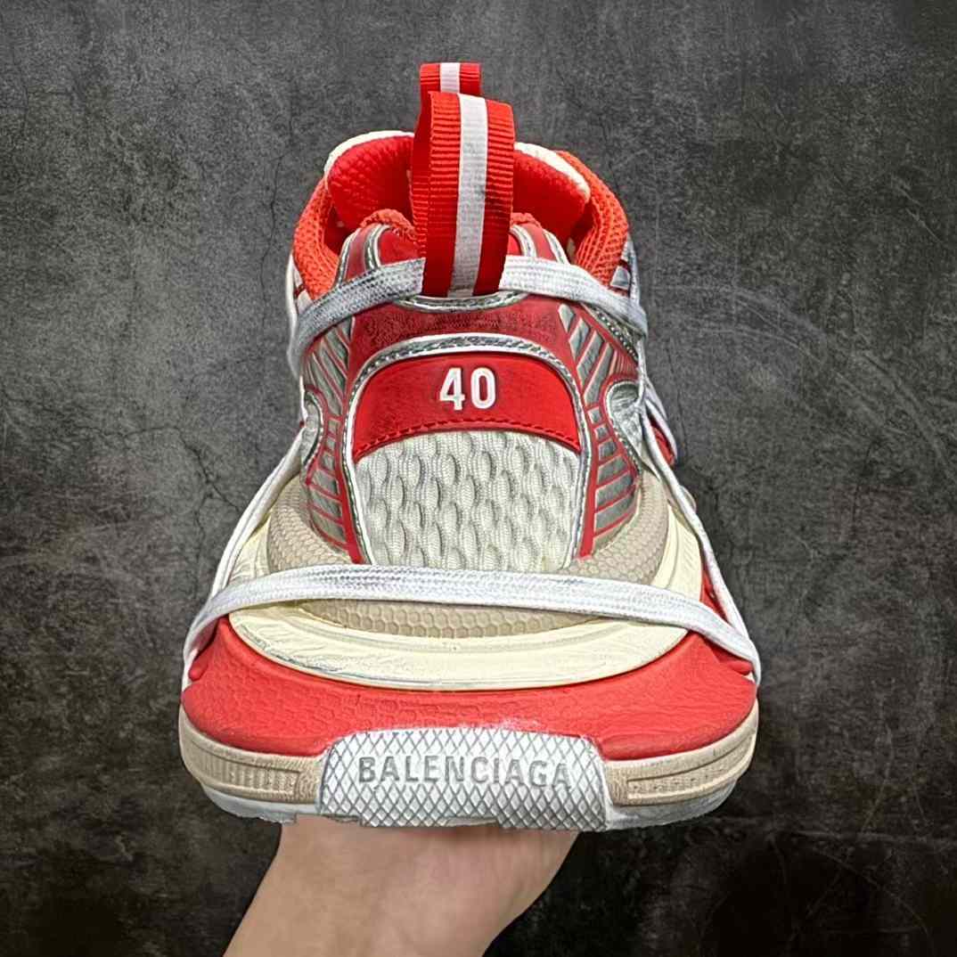 Balenciaga 3XL Extreme Lace Sneaker In Orange And Beige Mesh And Polyurethane - FashionPlug