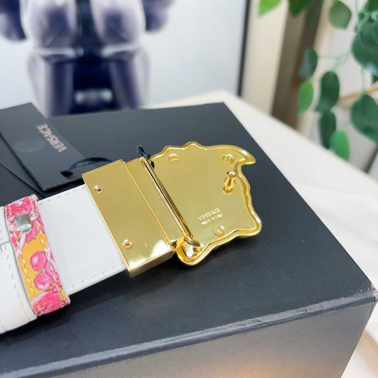 Versace Leather Waist Belt    40mm - FashionPlug