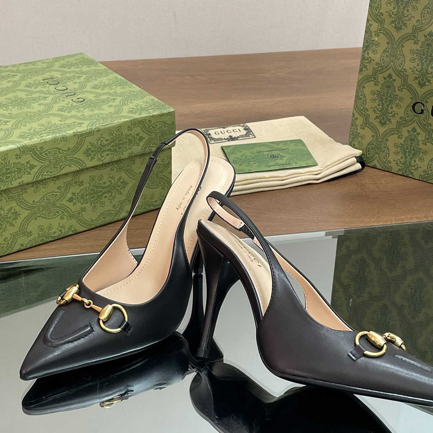 Gucci Women's Horsebit Slingback Pump - FashionPlug
