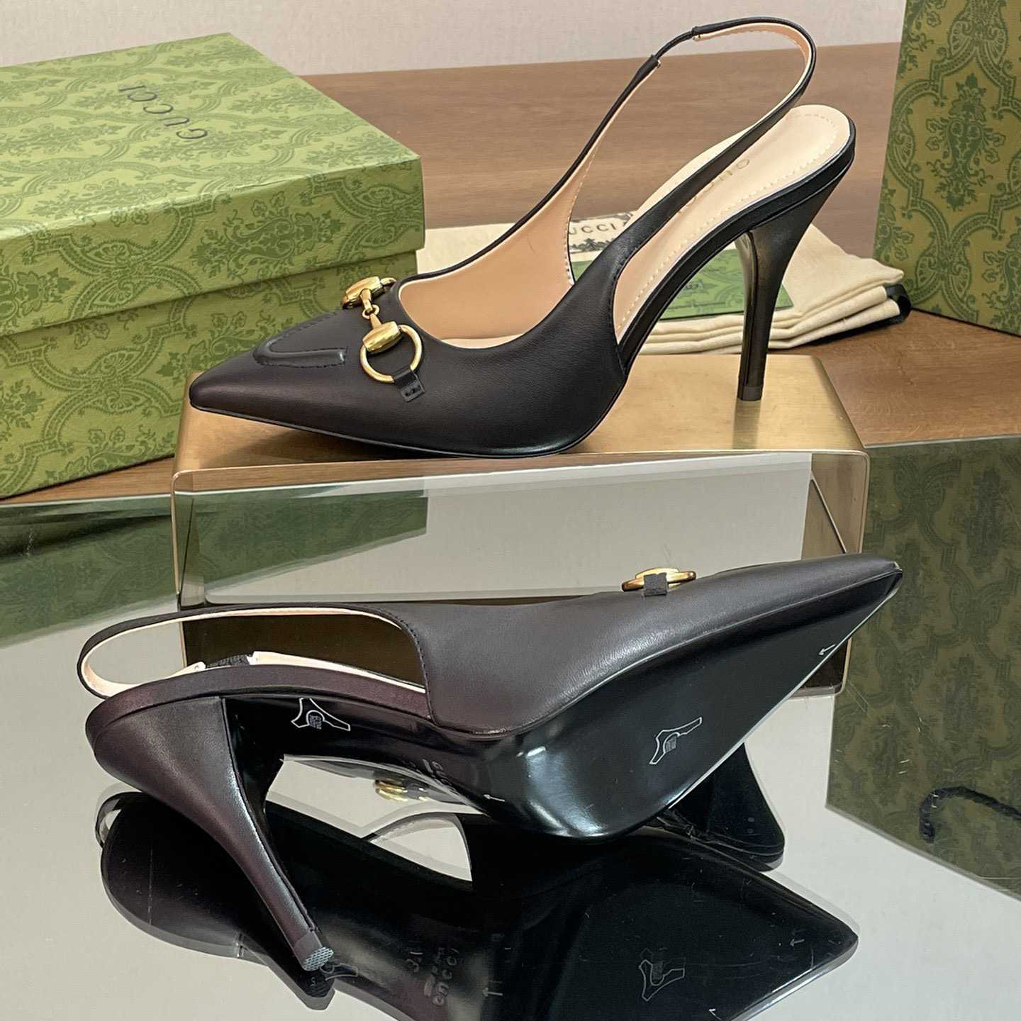 Gucci Women's Horsebit Slingback Pump - FashionPlug