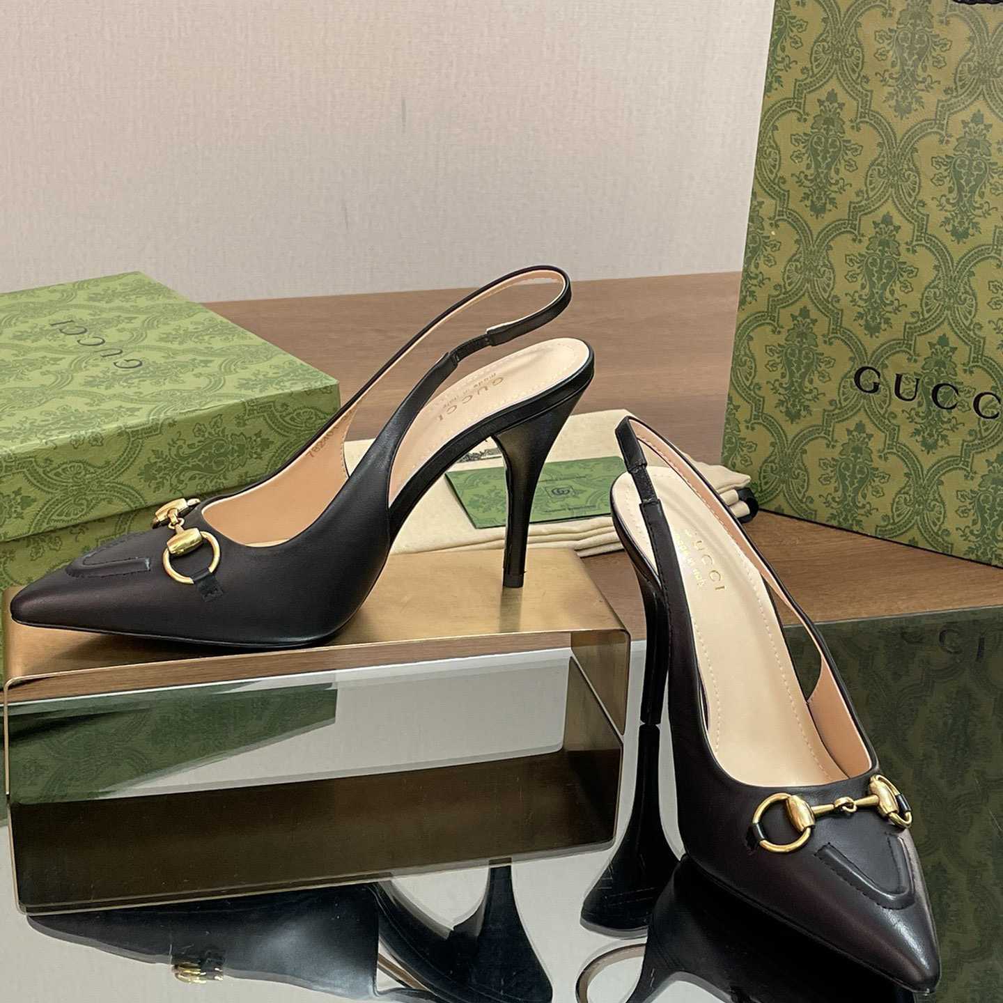 Gucci Women's Horsebit Slingback Pump - FashionPlug