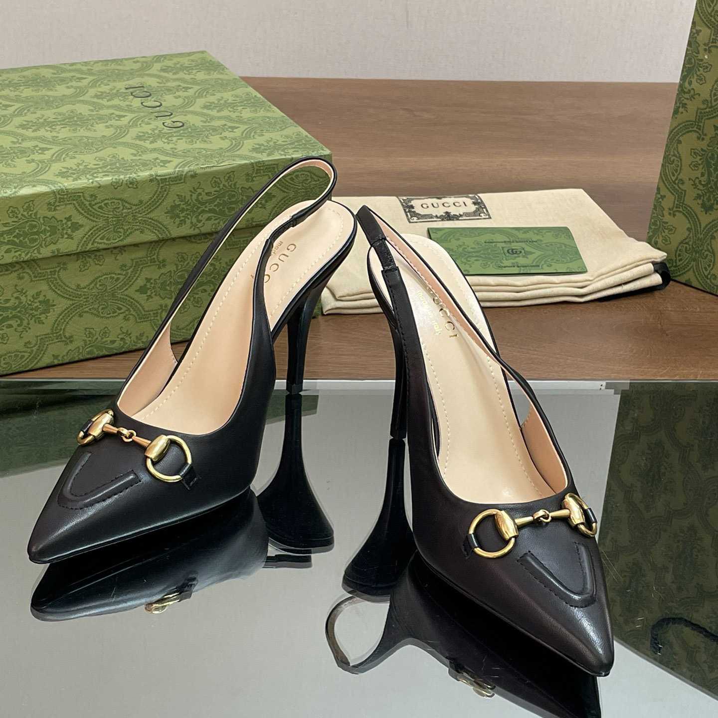 Gucci Women's Horsebit Slingback Pump - FashionPlug