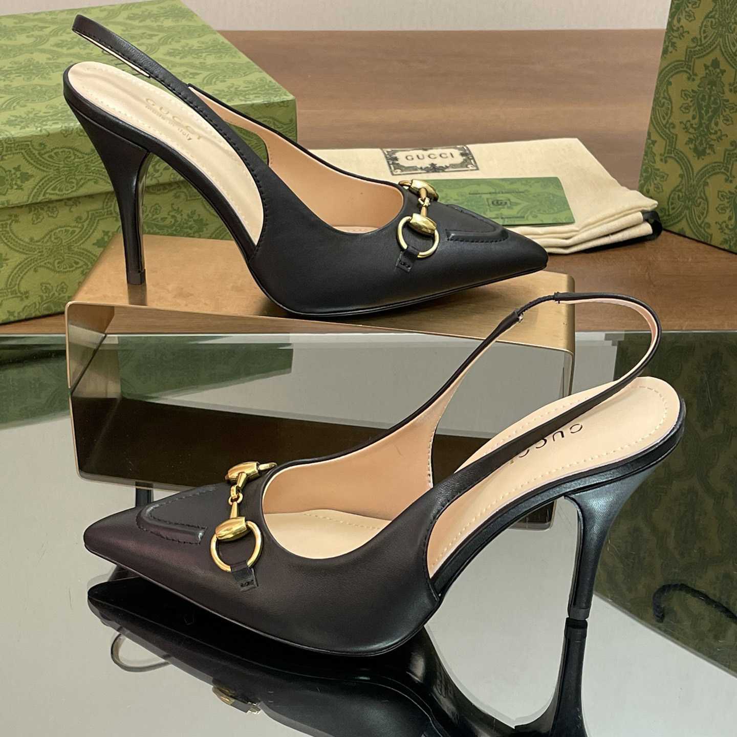 Gucci Women's Horsebit Slingback Pump - FashionPlug