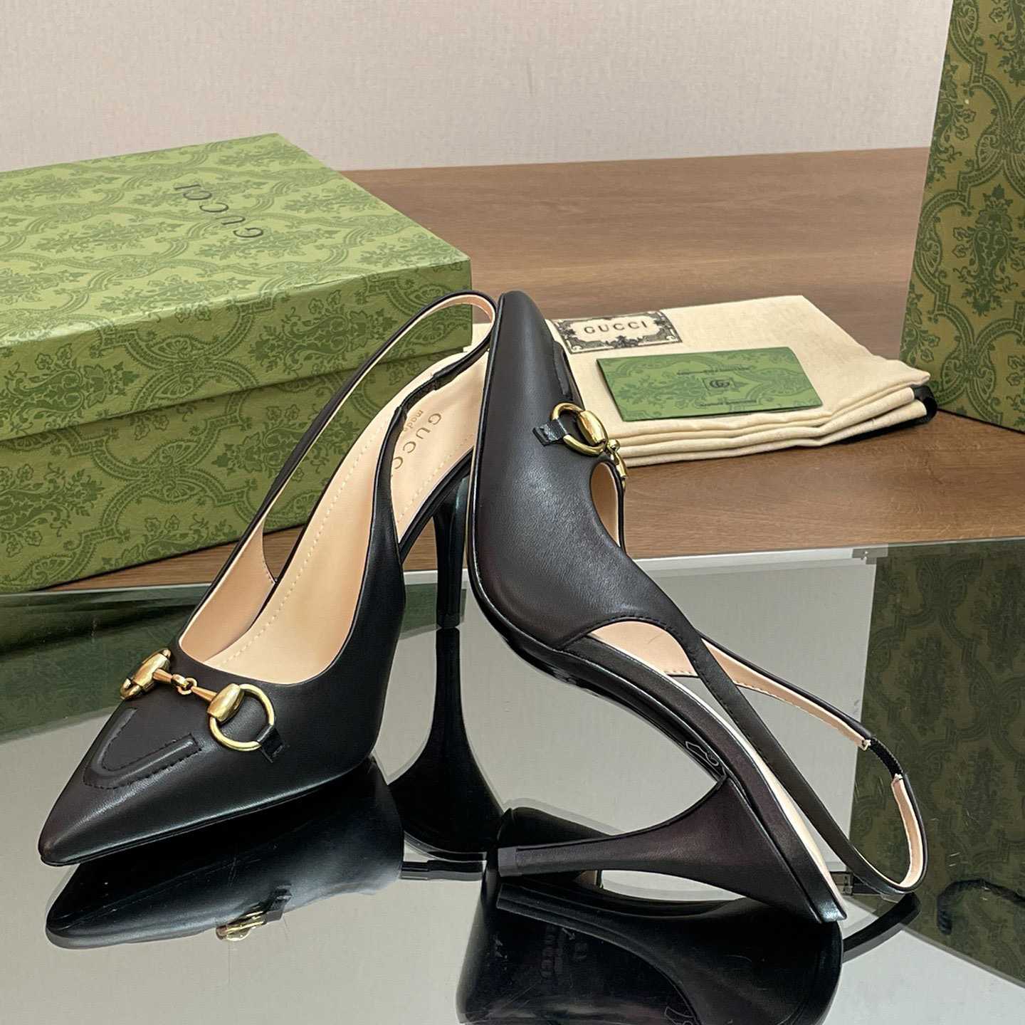 Gucci Women's Horsebit Slingback Pump - FashionPlug