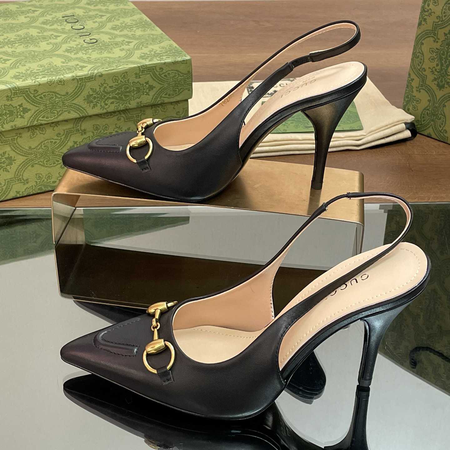 Gucci Women's Horsebit Slingback Pump - FashionPlug