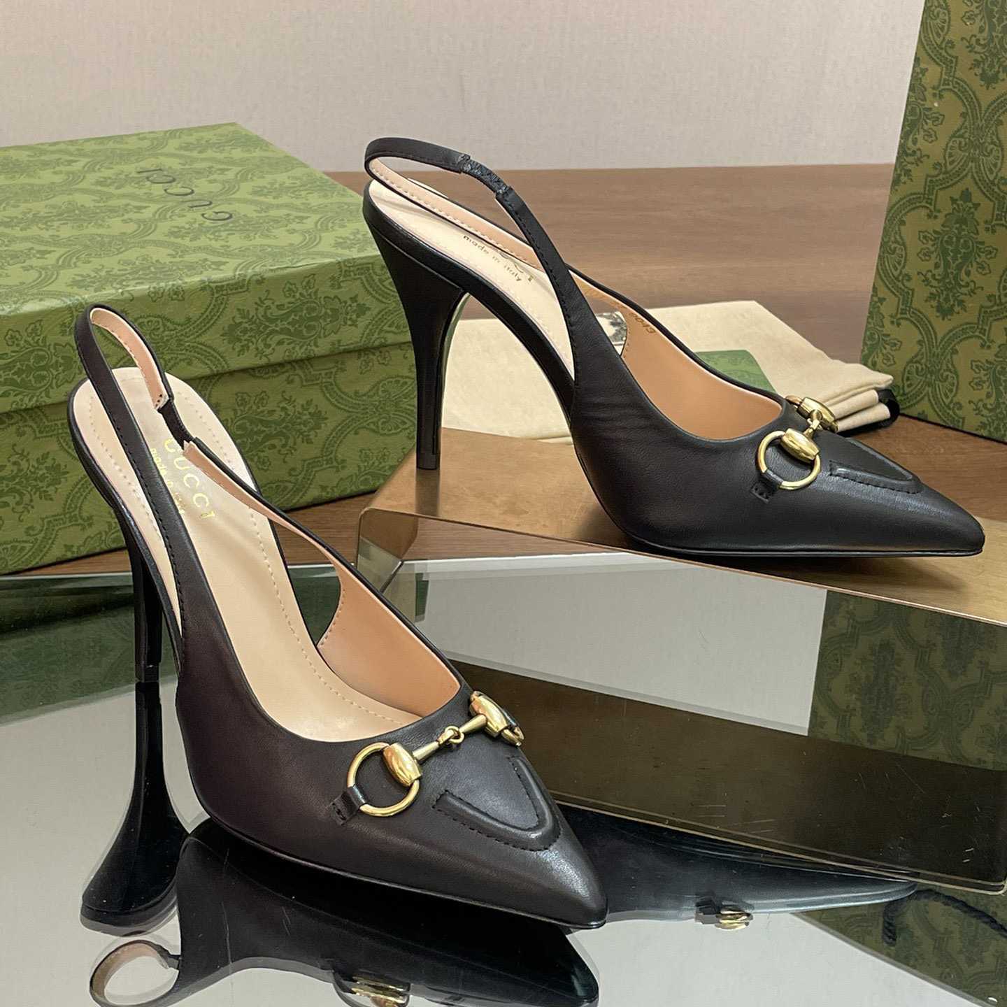 Gucci Women's Horsebit Slingback Pump - FashionPlug
