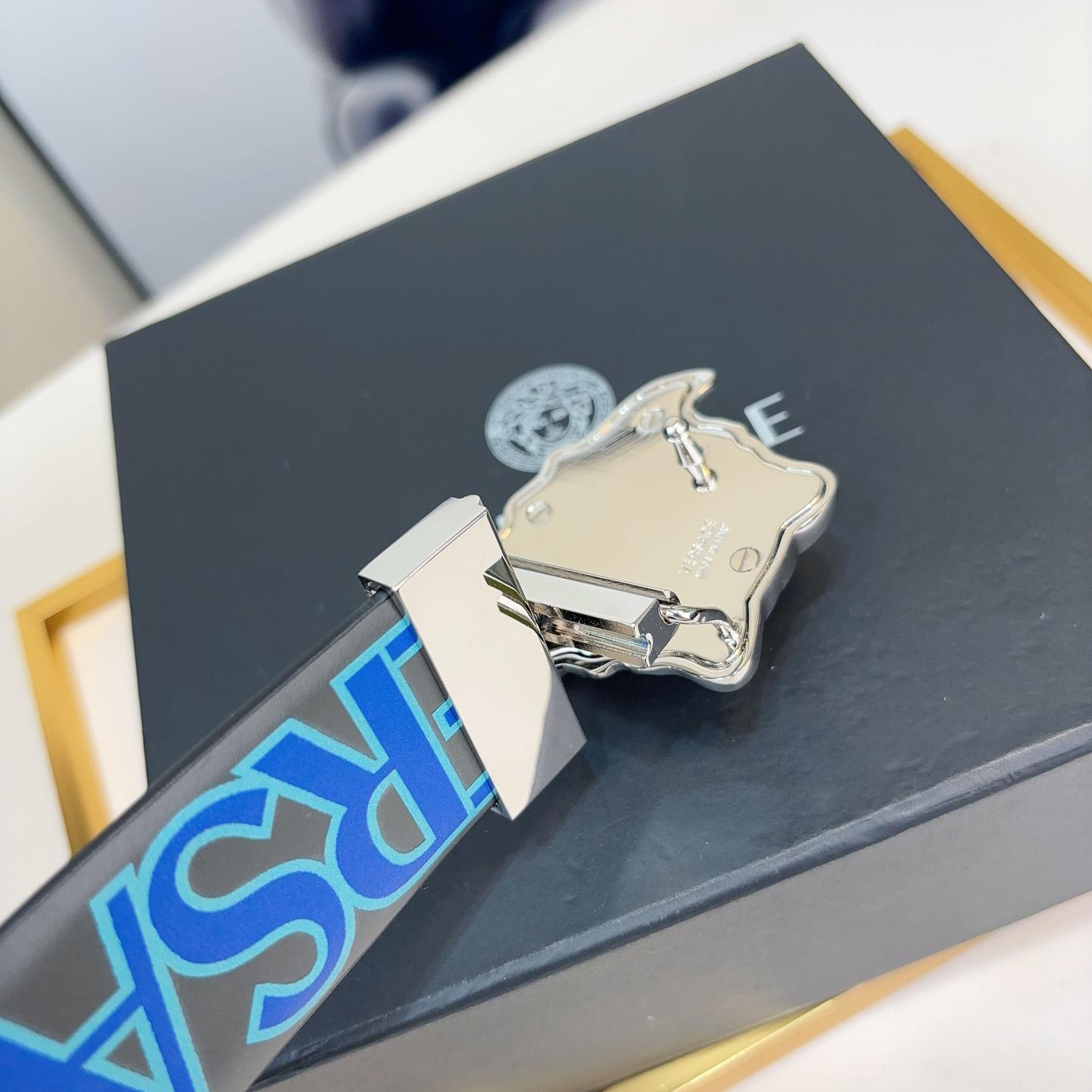 Versace Leather Belt   40mm - FashionPlug