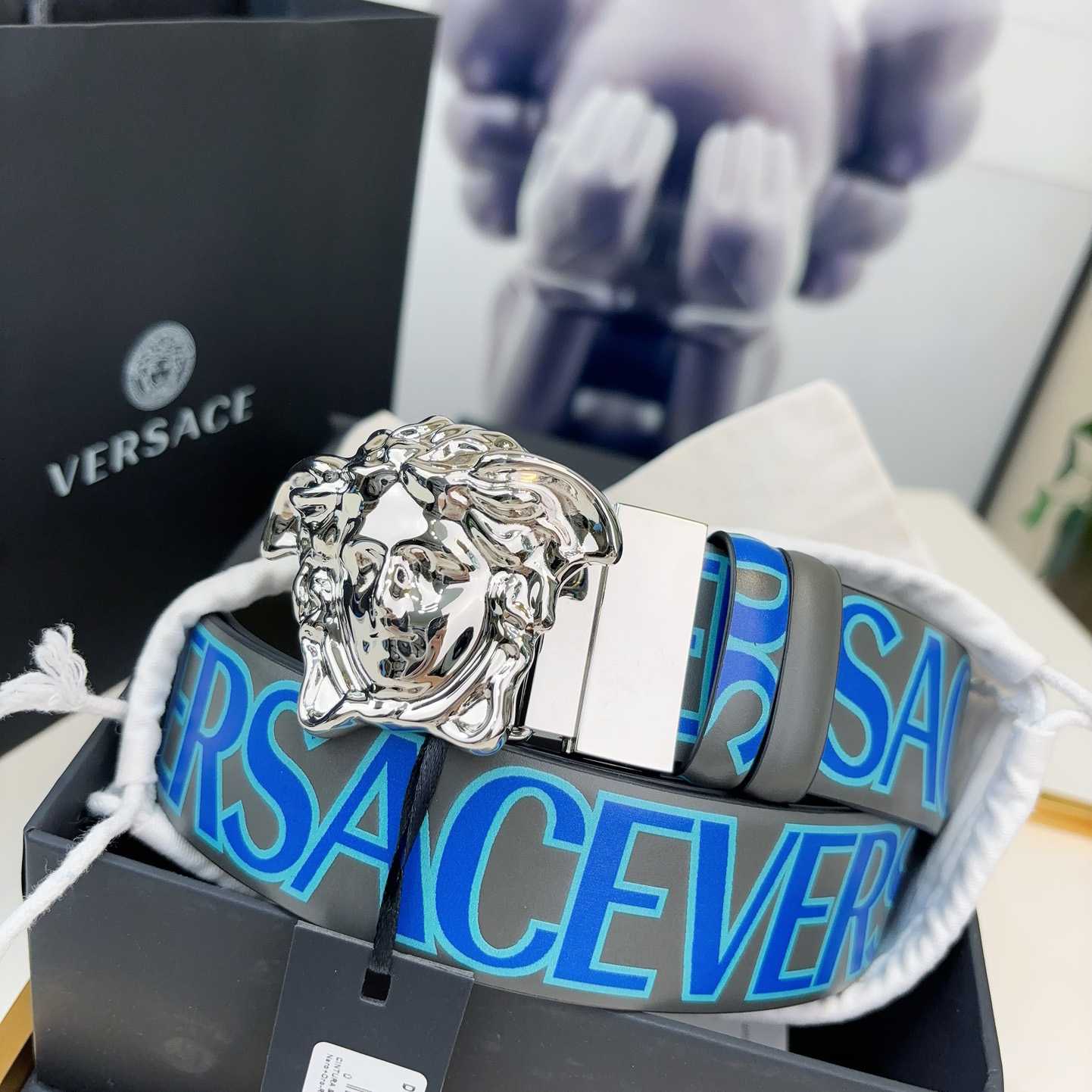 Versace Leather Belt   40mm - FashionPlug
