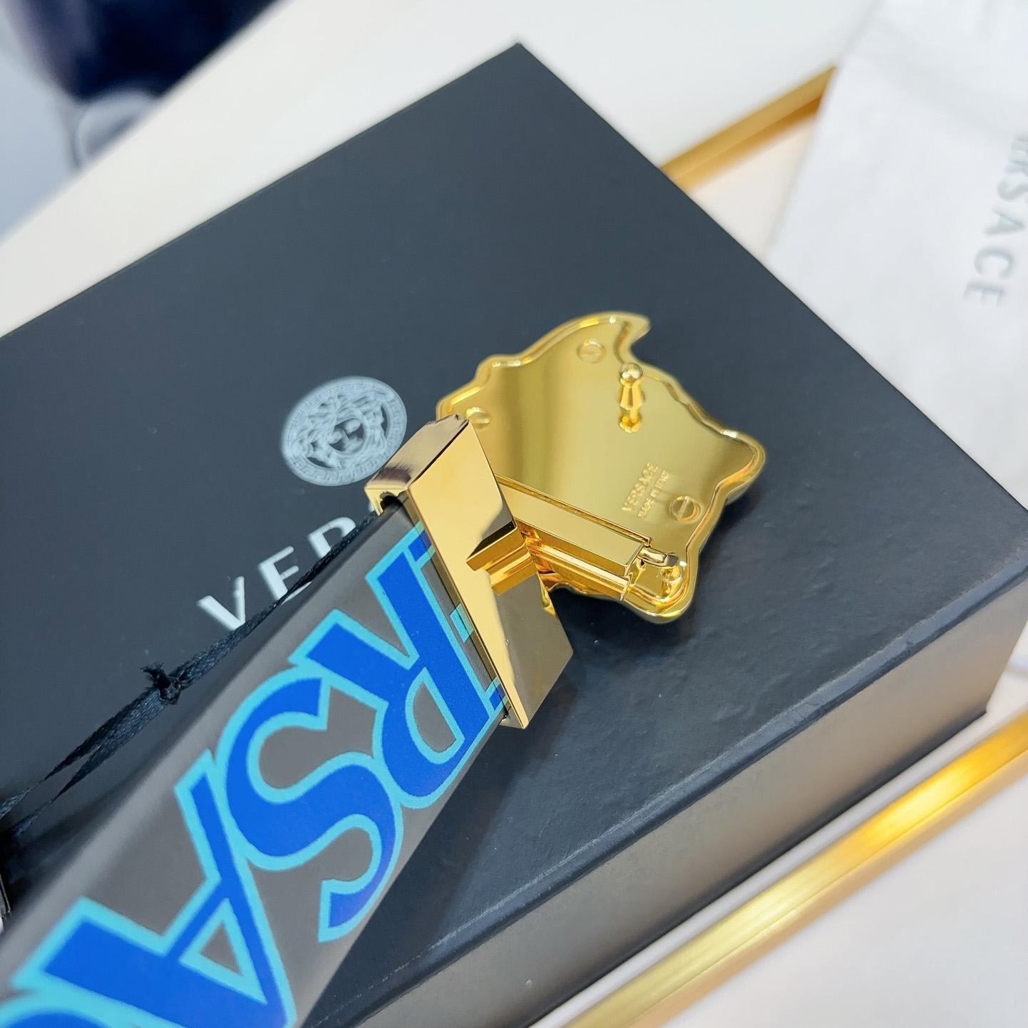 Versace Leather Belt   40mm - FashionPlug
