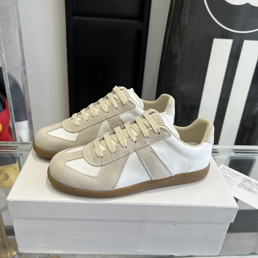 Maison Margiela Suede And Fabric Sneakers - FashionPlug
