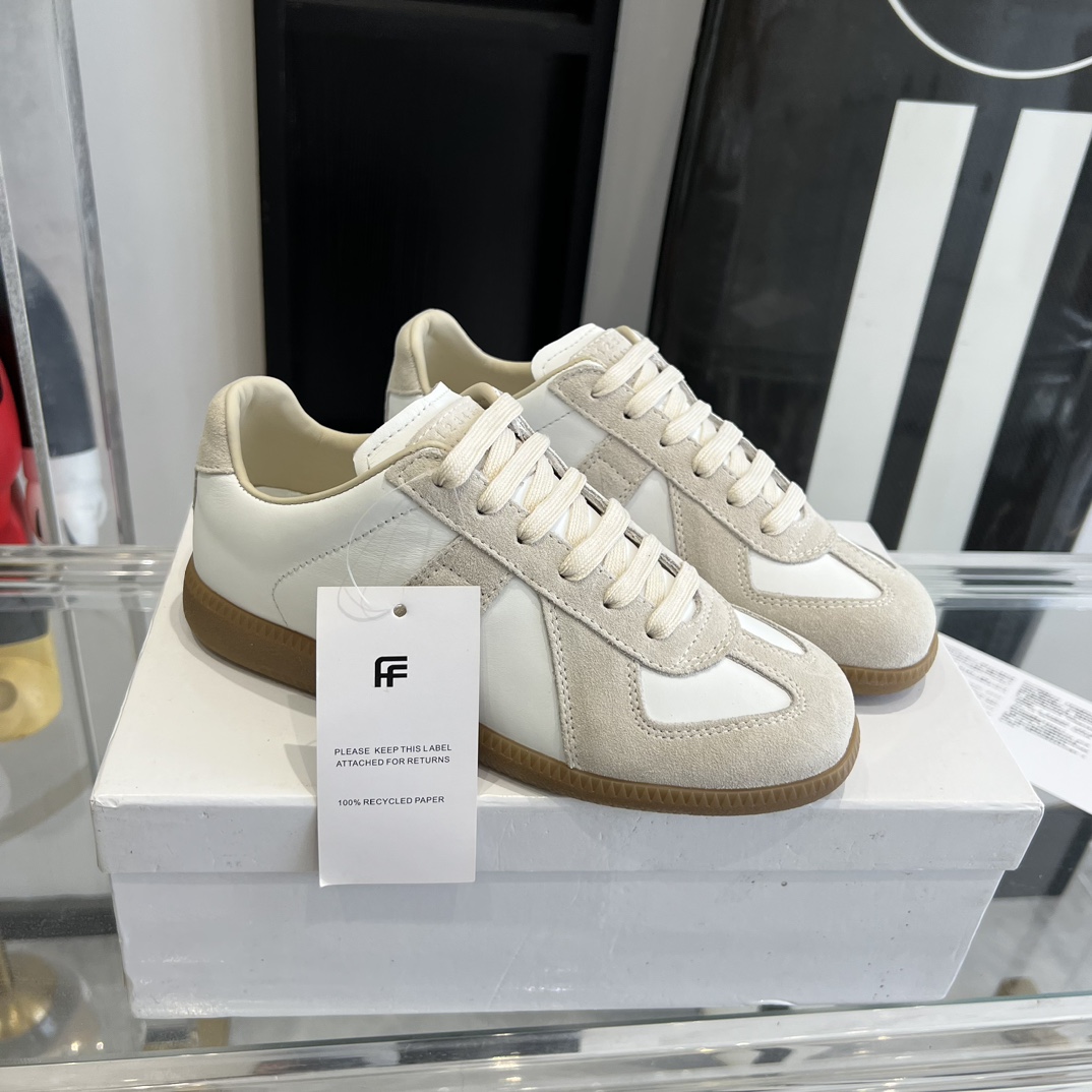 Maison Margiela Suede And Fabric Sneakers - FashionPlug