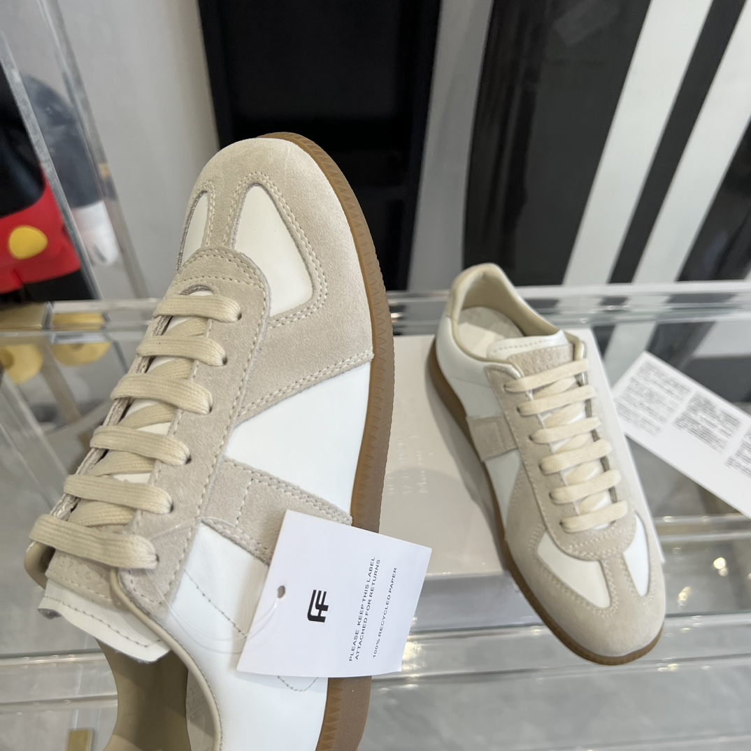 Maison Margiela Suede And Fabric Sneakers - FashionPlug
