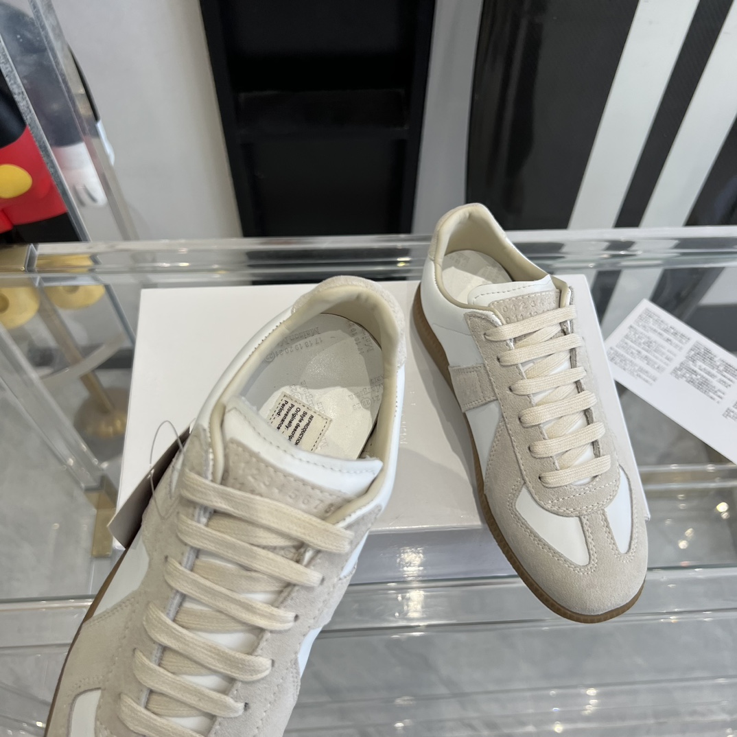 Maison Margiela Suede And Fabric Sneakers - FashionPlug