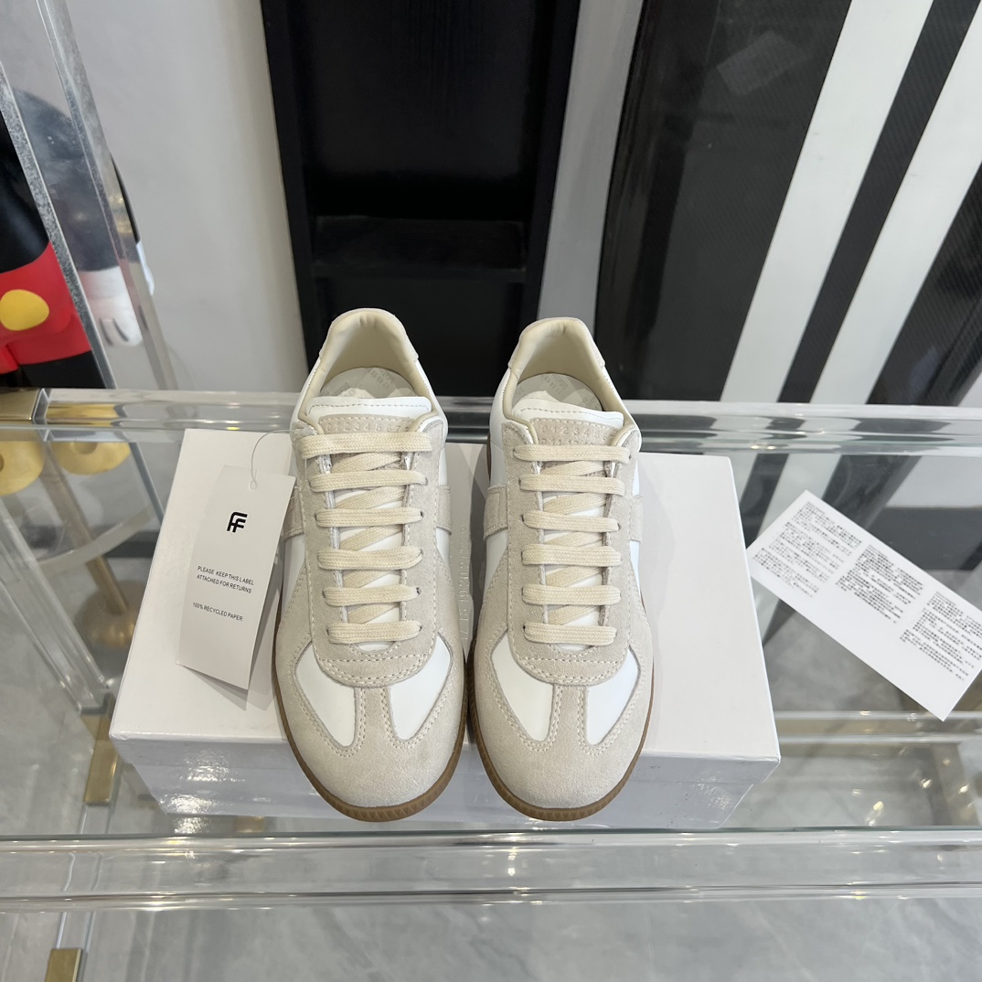Maison Margiela Suede And Fabric Sneakers - FashionPlug