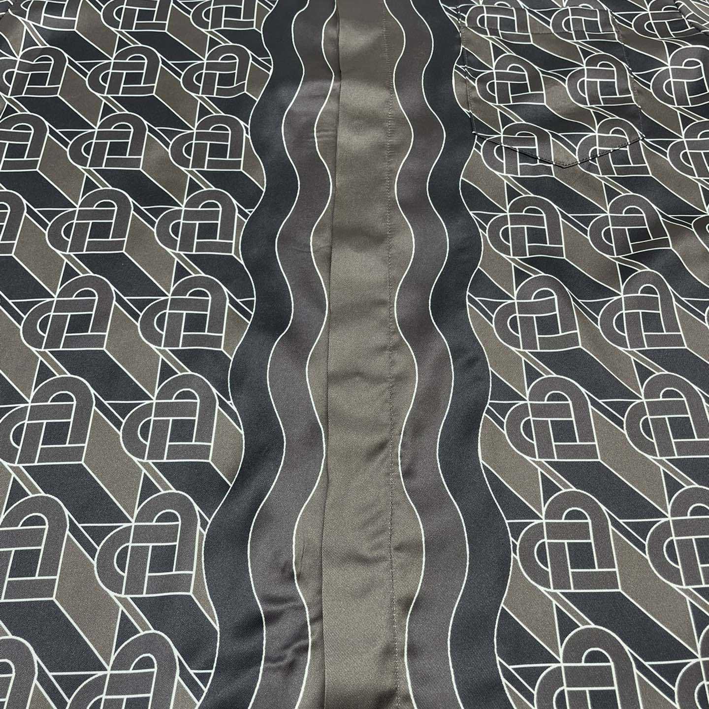 Casablanca Heart Monogram-print Silk Shirt  CA3462 - FashionPlug
