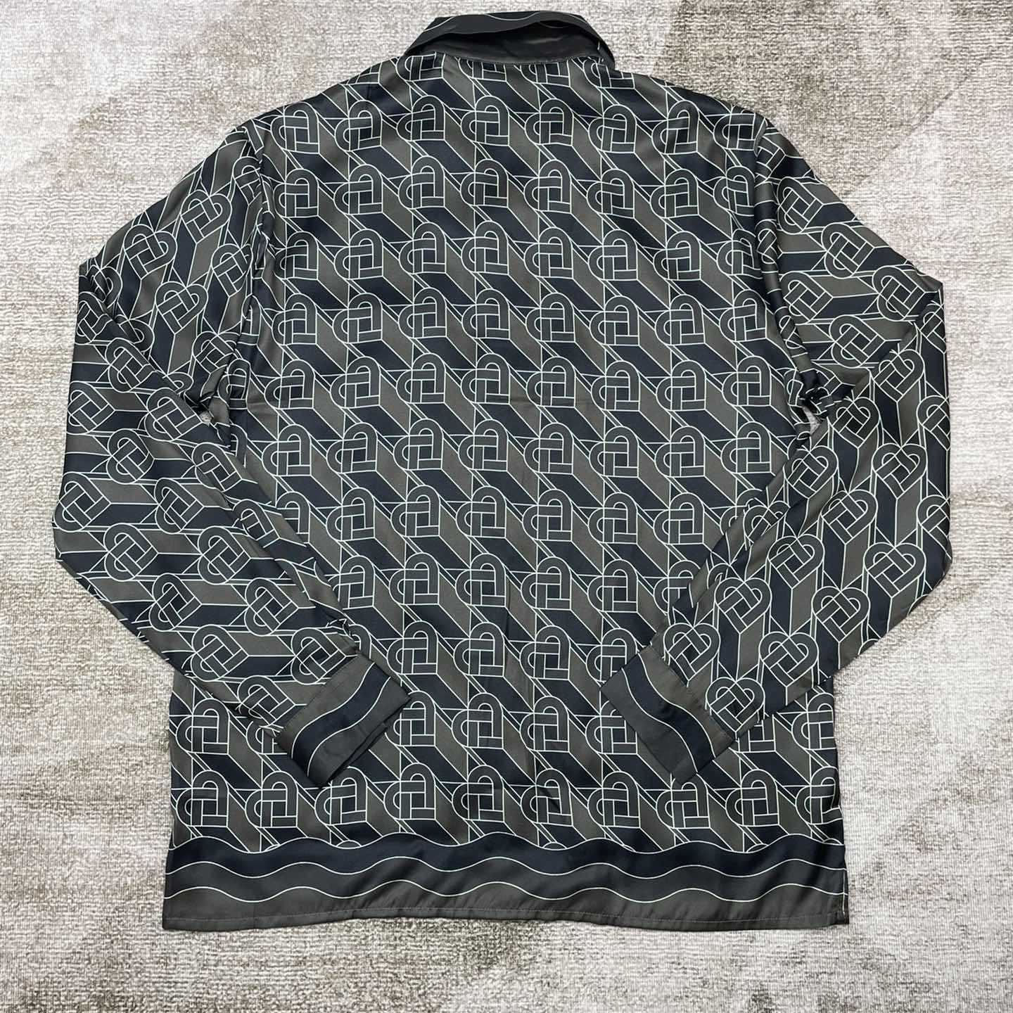 Casablanca Heart Monogram-print Silk Shirt  CA3462 - FashionPlug