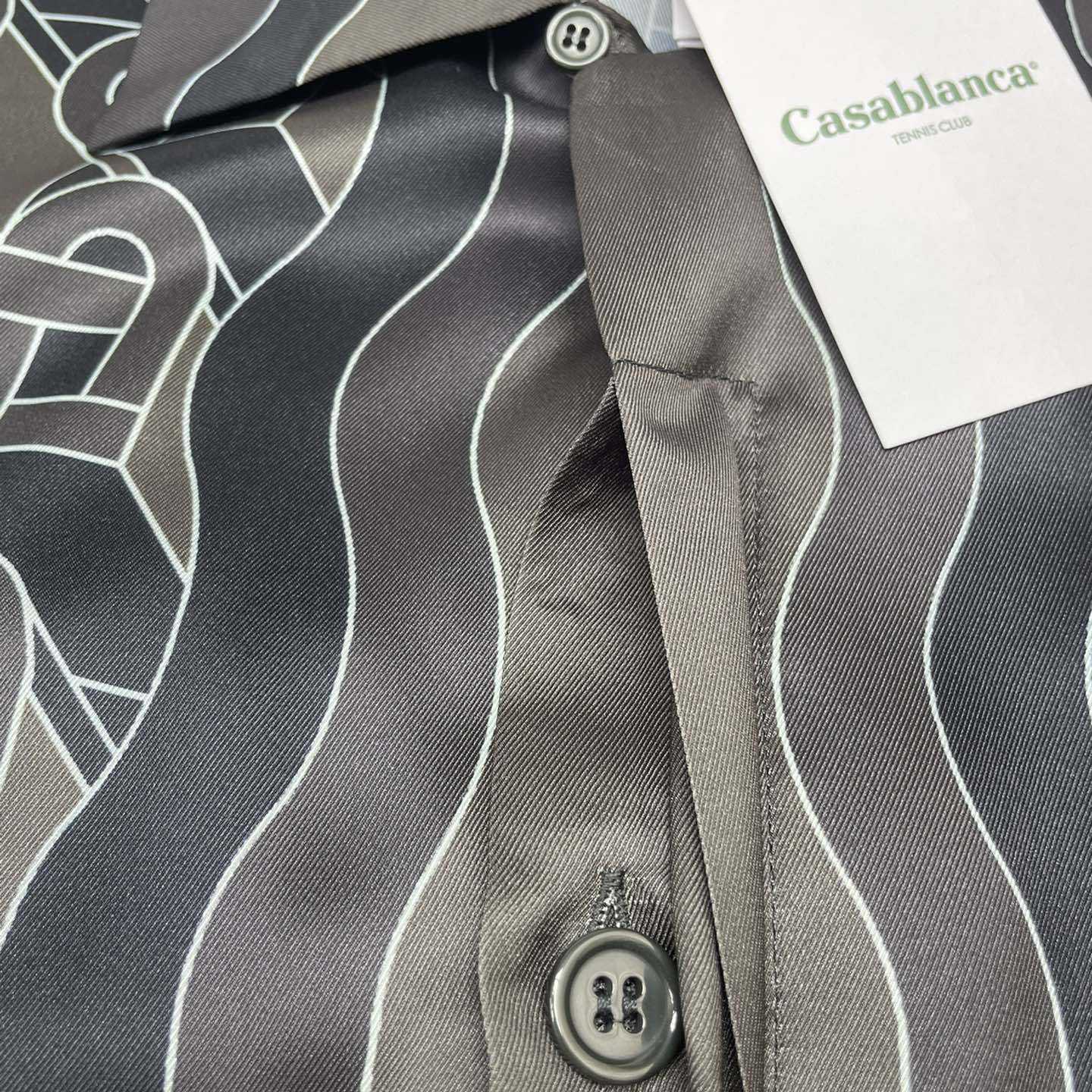 Casablanca Heart Monogram-print Silk Shirt  CA3462 - FashionPlug