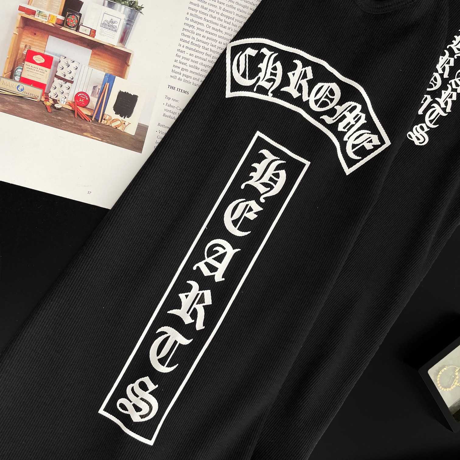 Chrome Hearts Black Vertical Logo Tank Top - FashionPlug