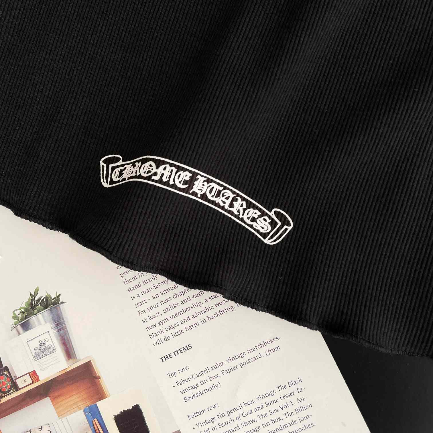 Chrome Hearts Black Vertical Logo Tank Top - FashionPlug