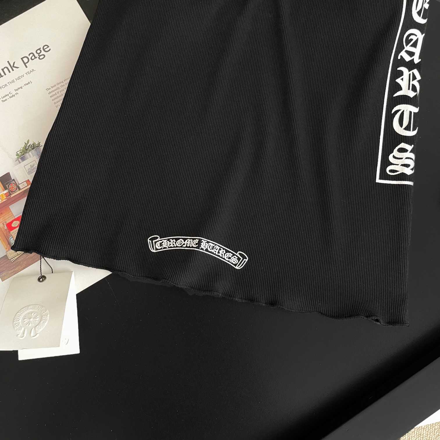 Chrome Hearts Black Vertical Logo Tank Top - FashionPlug