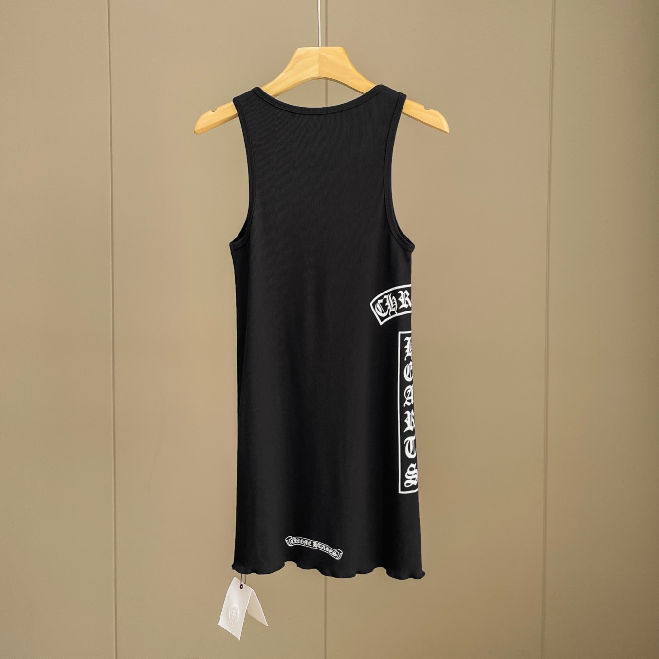 Chrome Hearts Black Vertical Logo Tank Top - FashionPlug