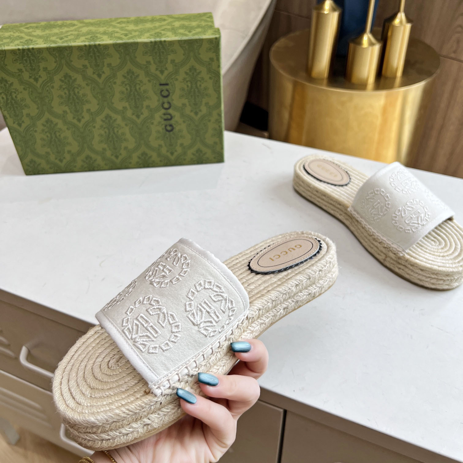 Gucci Women's Interlocking G Espadrille Sandal - FashionPlug
