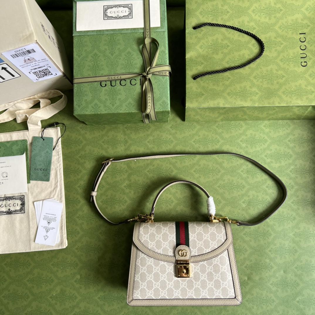 Gucci Ophidia GG Small Top Handle Bag(25-17.5-7cm) - FashionPlug