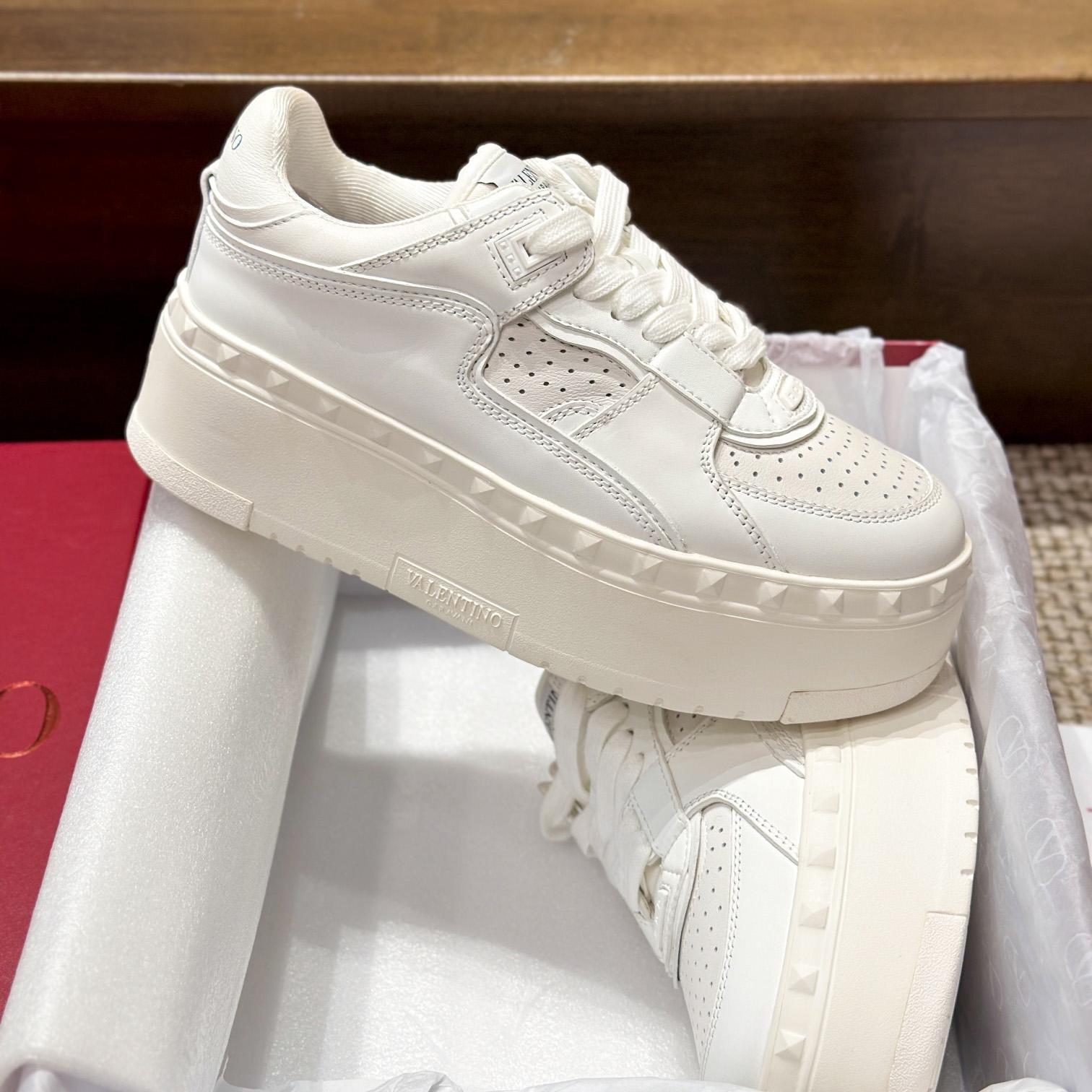 Valenti Garavani Freedots XL Leather Sneakers - FashionPlug