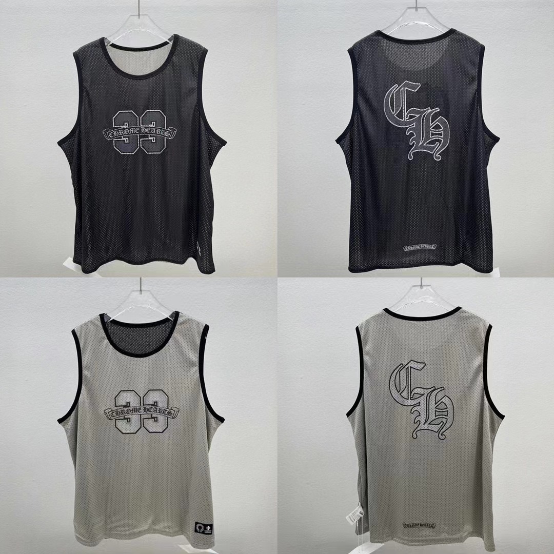 Chrome Hearts Mesh Reversible Sleeveless Jersey - FashionPlug