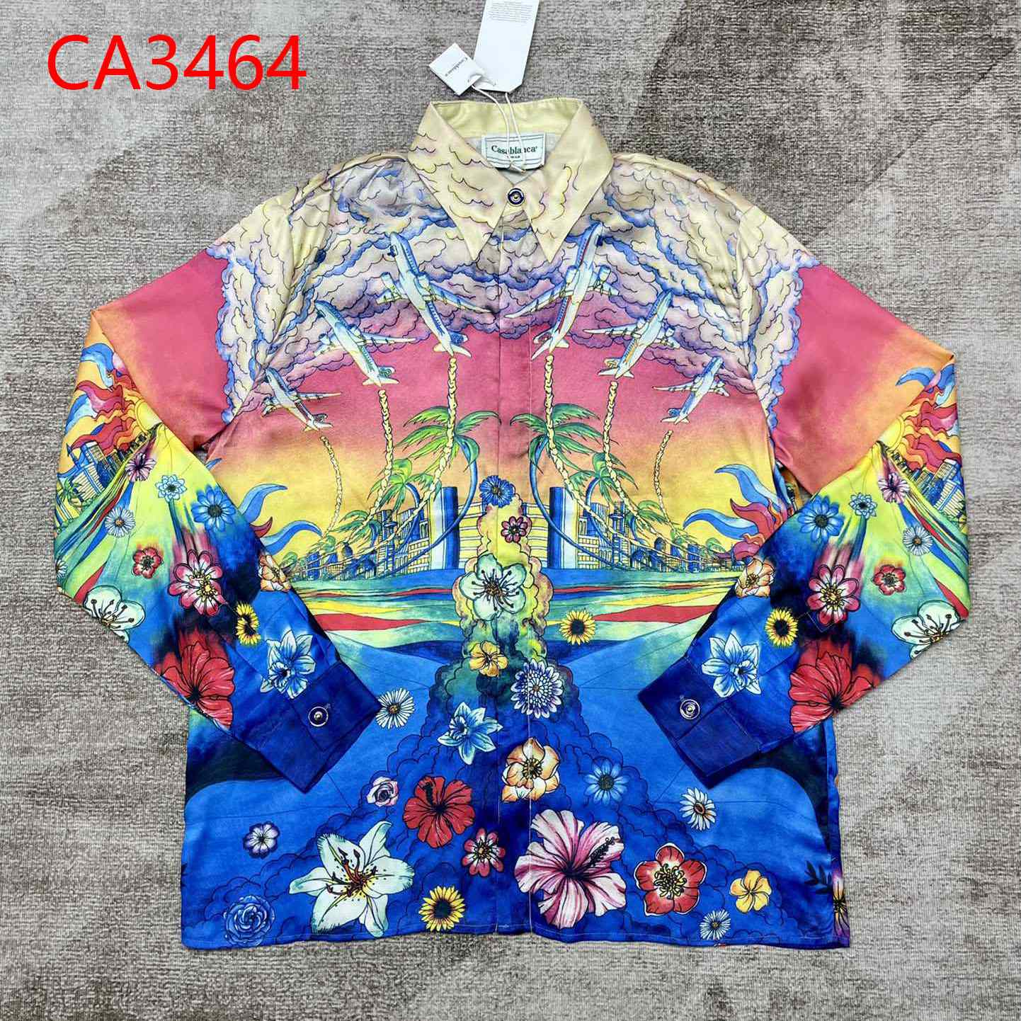 Casablanca Graphic-Print Silk Shirt  CA3464 - FashionPlug