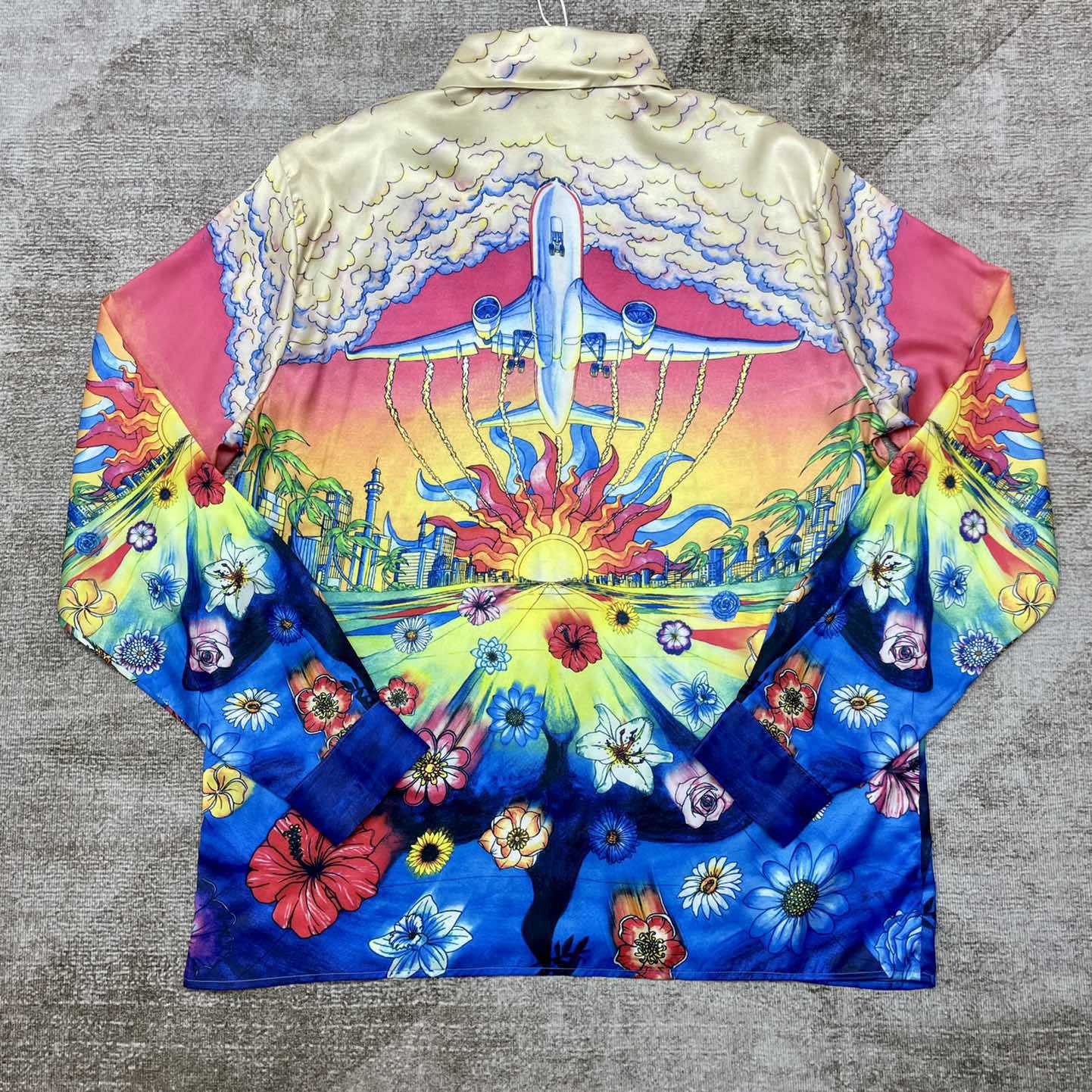 Casablanca Graphic-Print Silk Shirt  CA3464 - FashionPlug