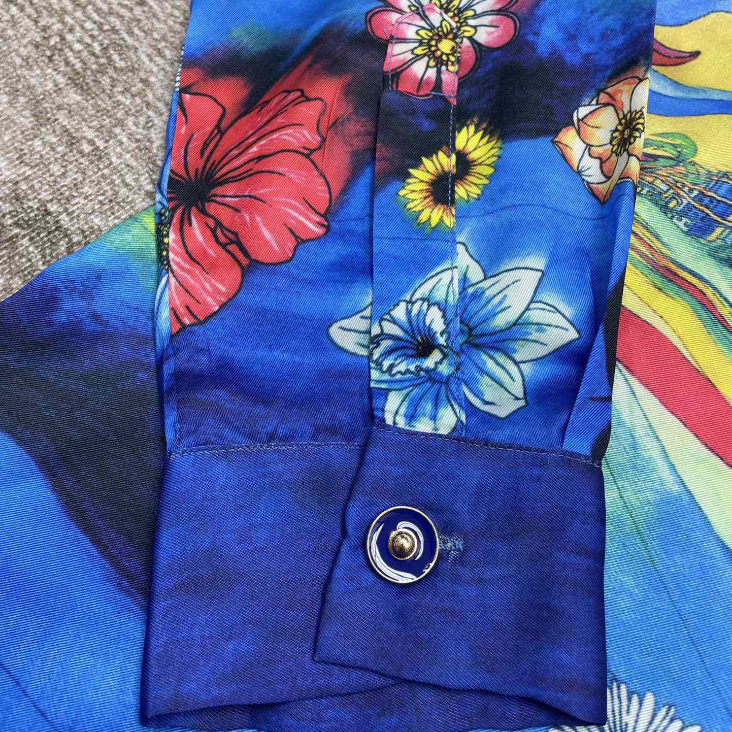 Casablanca Graphic-Print Silk Shirt  CA3464 - FashionPlug