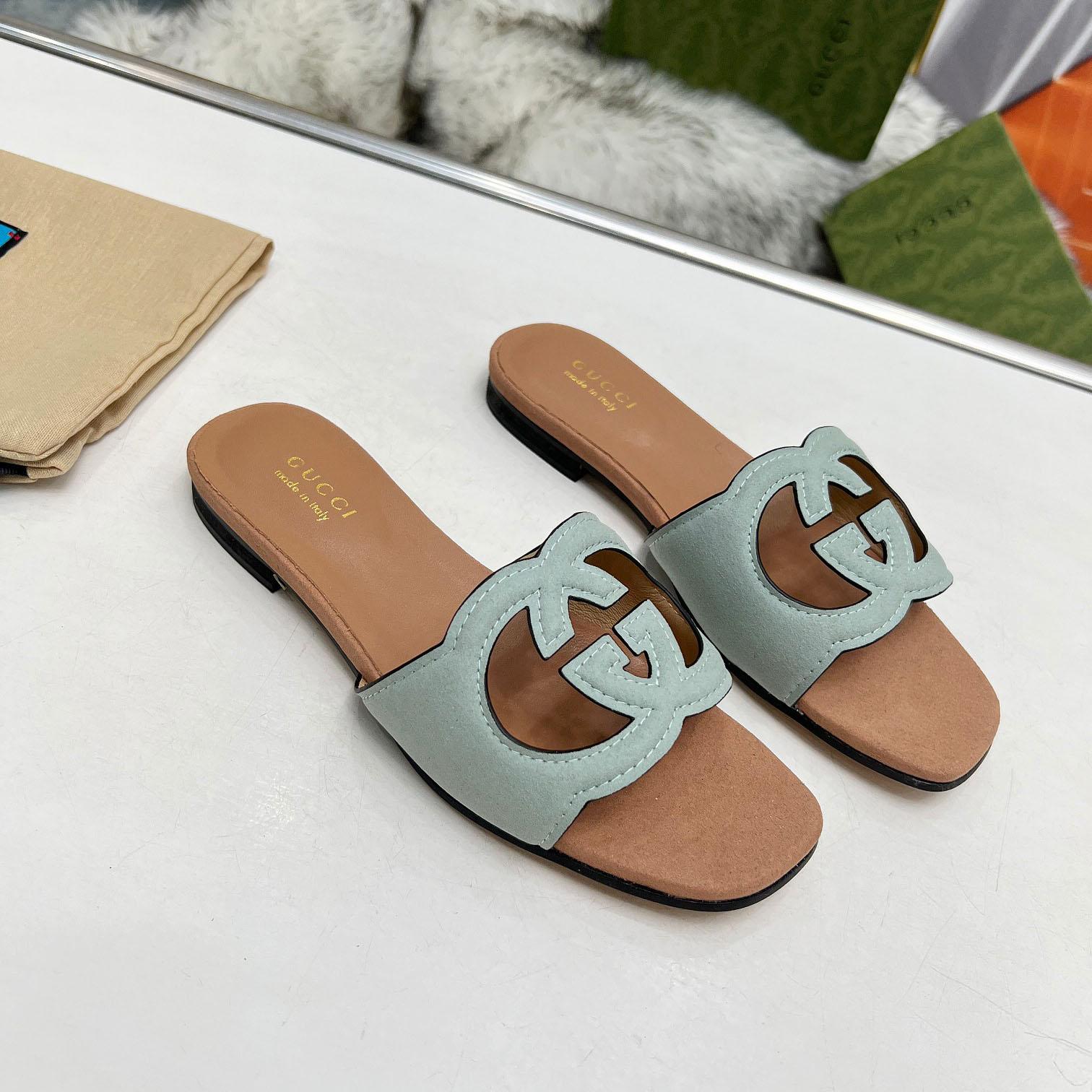Gucci Women's Interlocking G Cut-out Sandal - FashionPlug