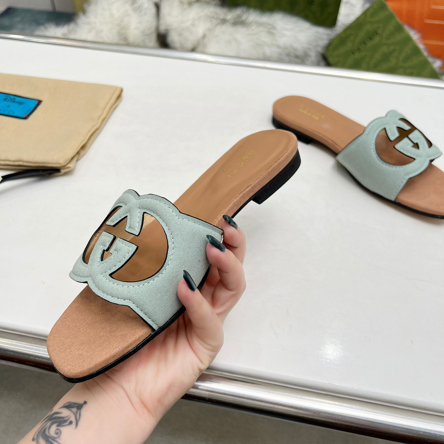Gucci Women's Interlocking G Cut-out Sandal - FashionPlug