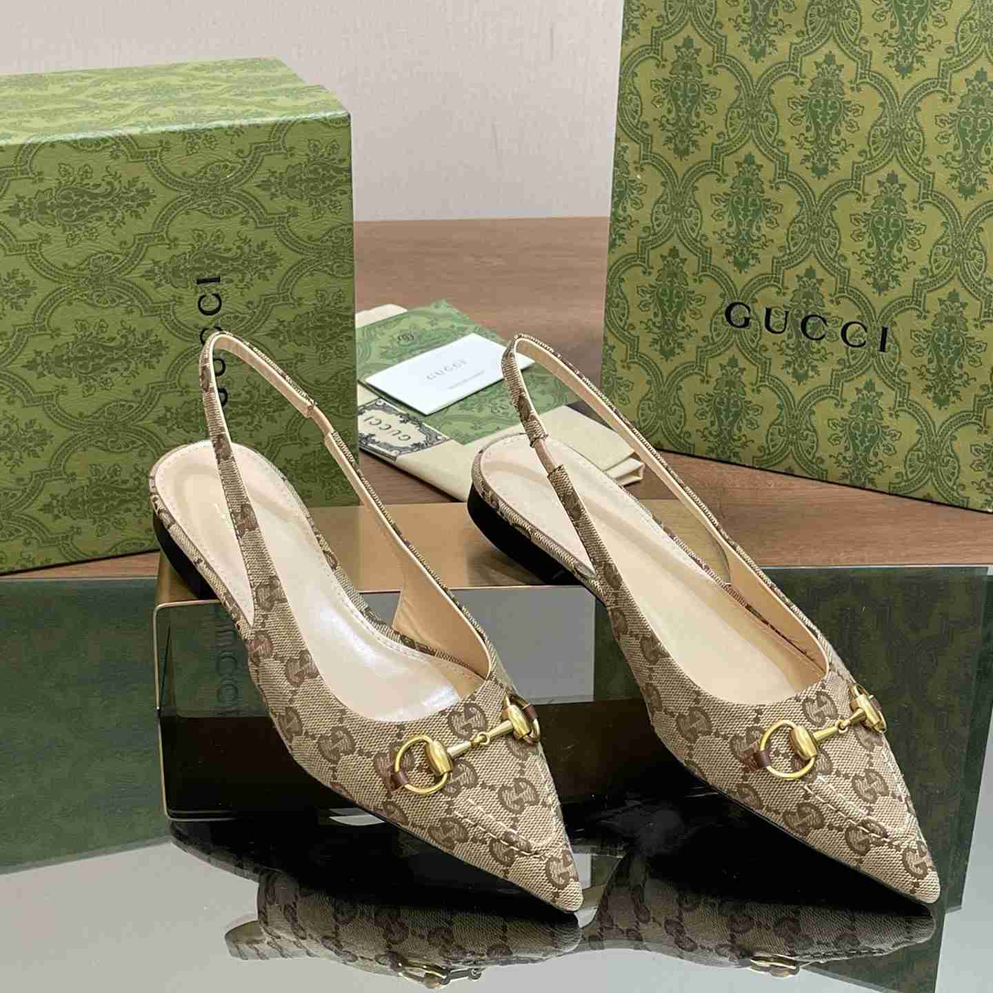 Gucci Women's Horsebit Slingback Ballet Flat - FashionPlug