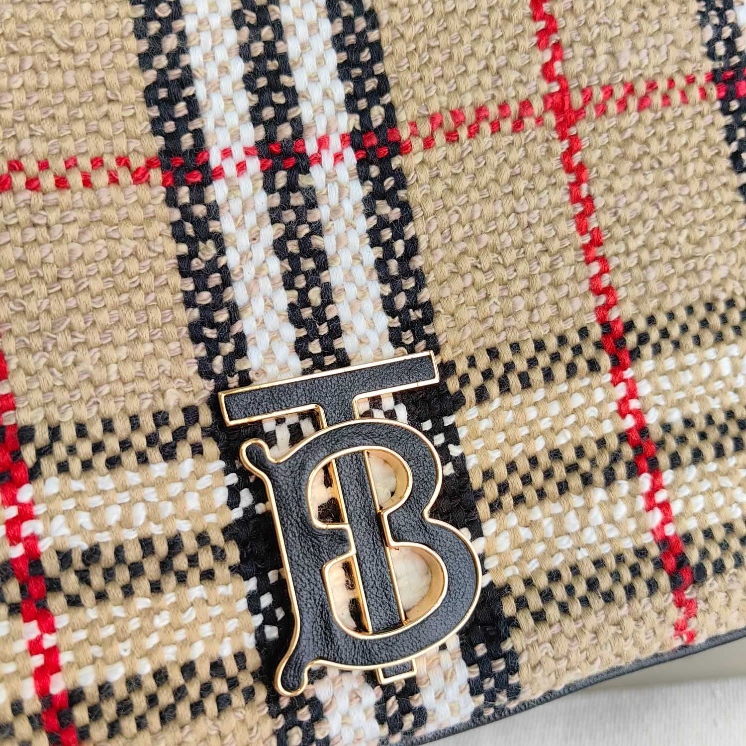 Burberry Lola Vintage-check Bouclé Shoulder Bag (28 x 6.5 x 17cm) - FashionPlug