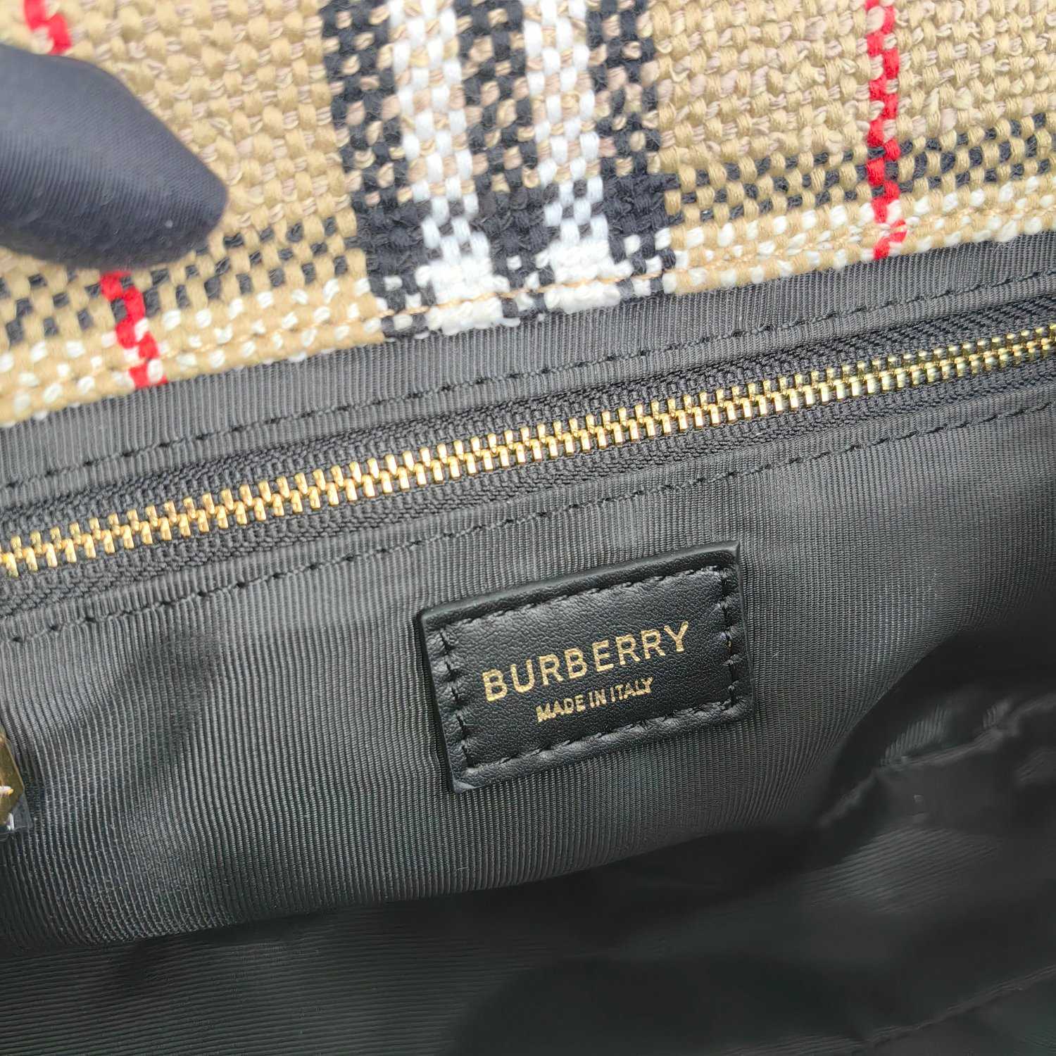 Burberry Lola Vintage-check Bouclé Shoulder Bag (28 x 6.5 x 17cm) - FashionPlug