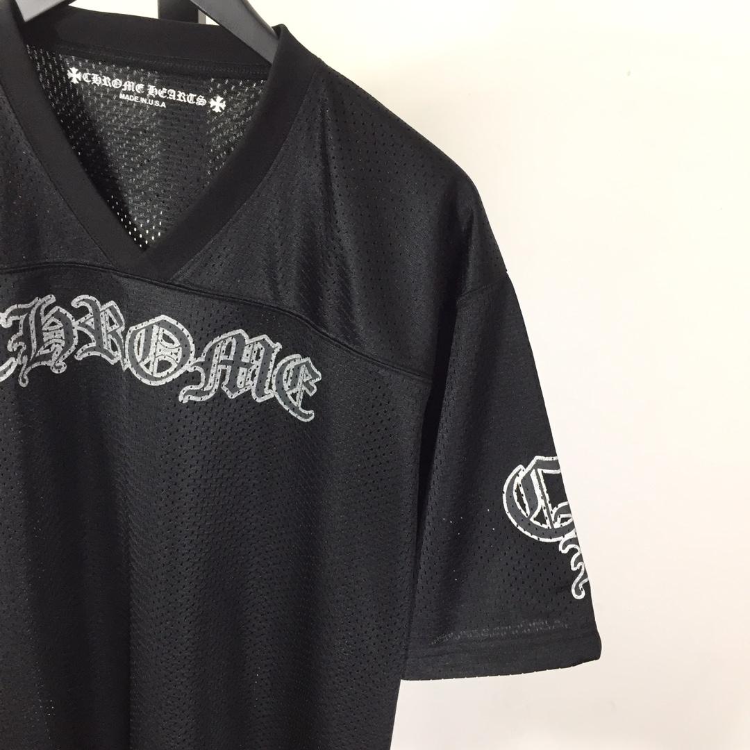 Chrome Heart Sports Mesh Warm Up Jersey Black - FashionPlug