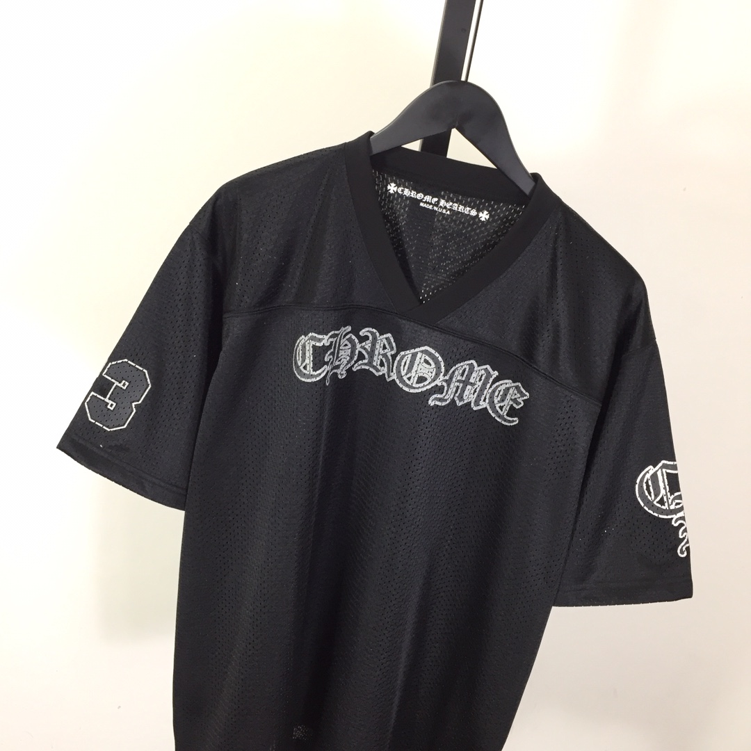 Chrome Heart Sports Mesh Warm Up Jersey Black - FashionPlug